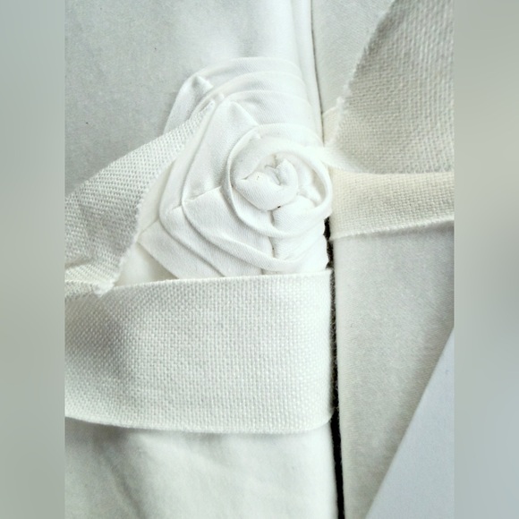 Pottery Barn LoveShackFancy White Embellished Rosette Euro Shams NWT Retail $178 - Picture 4 of 6